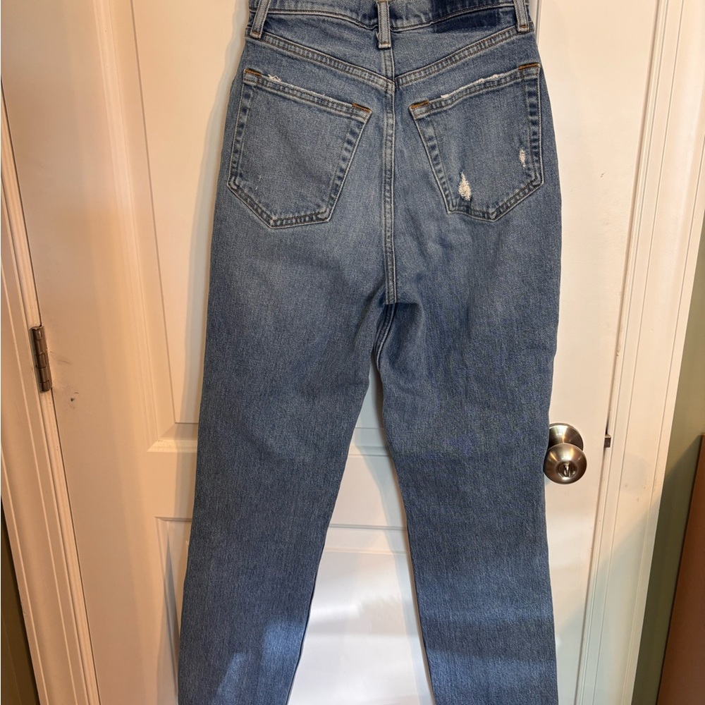 Abercrombie & Fitch Criss Cross High Rise Blue Jeans - Picture 6 of 9